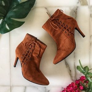 PRICE DROP✨ Brown Lace/Zip Up Booties